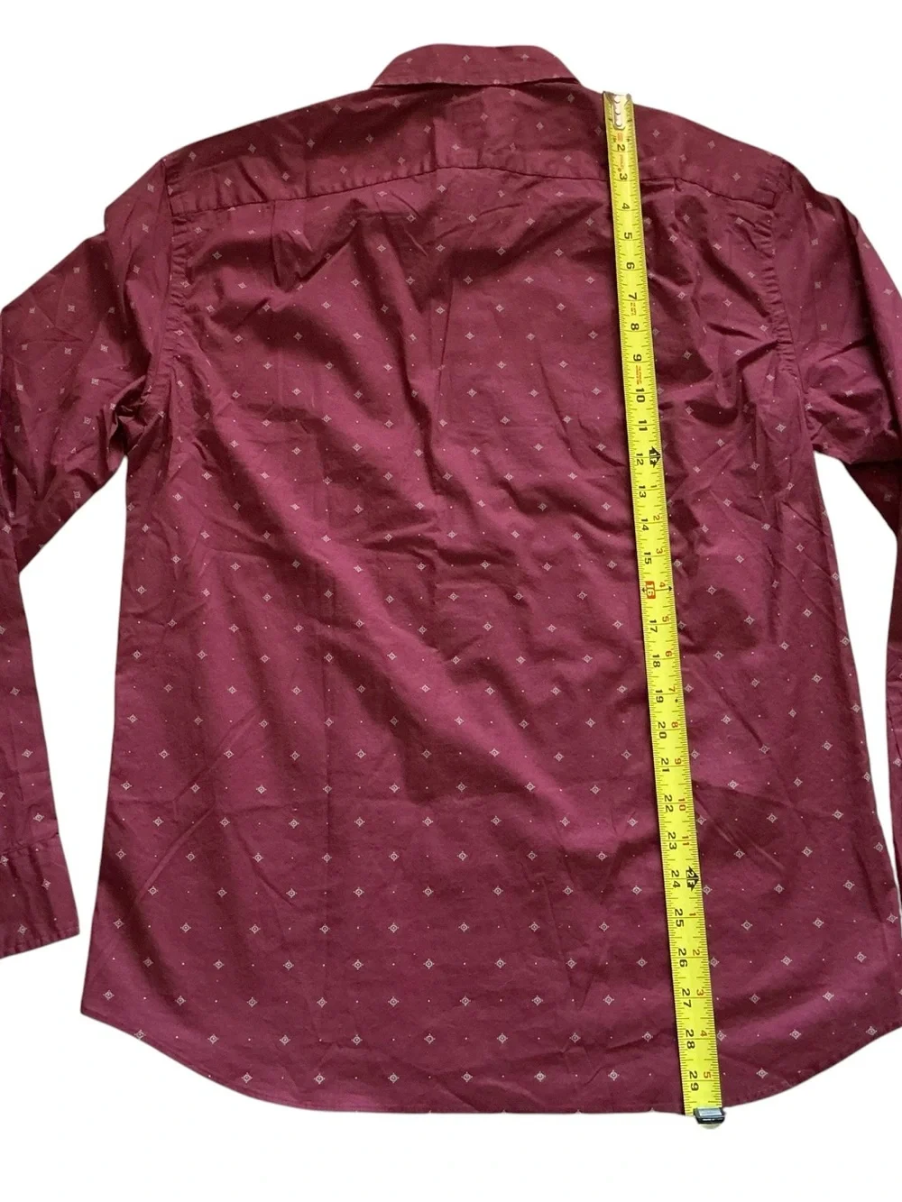 J crew mens maroon button up dress shirt size large mercantile flex slim
